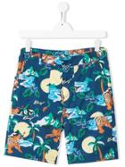 Kenzo Kids Jungle Print Shorts - Blue