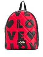 Love Moschino Logo Print Quilted Backpack - Black