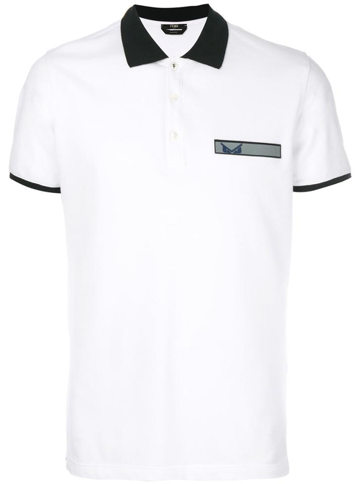 Fendi Logo Patch Polo Top - White