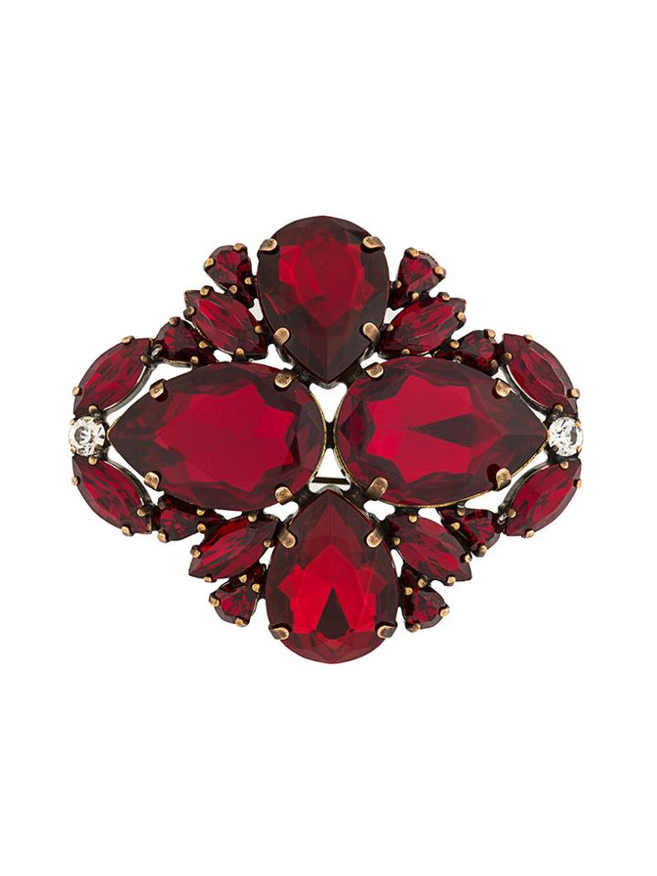 Erika Cavallini Campione Crystal-embellished Brooch - Red