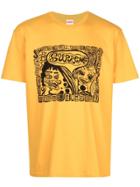 Supreme Faces-print T-shirt - Yellow