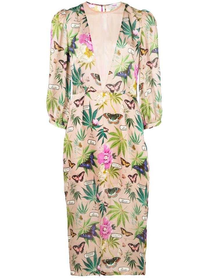 Fleur Du Mal Printed Midi Dress - Pink