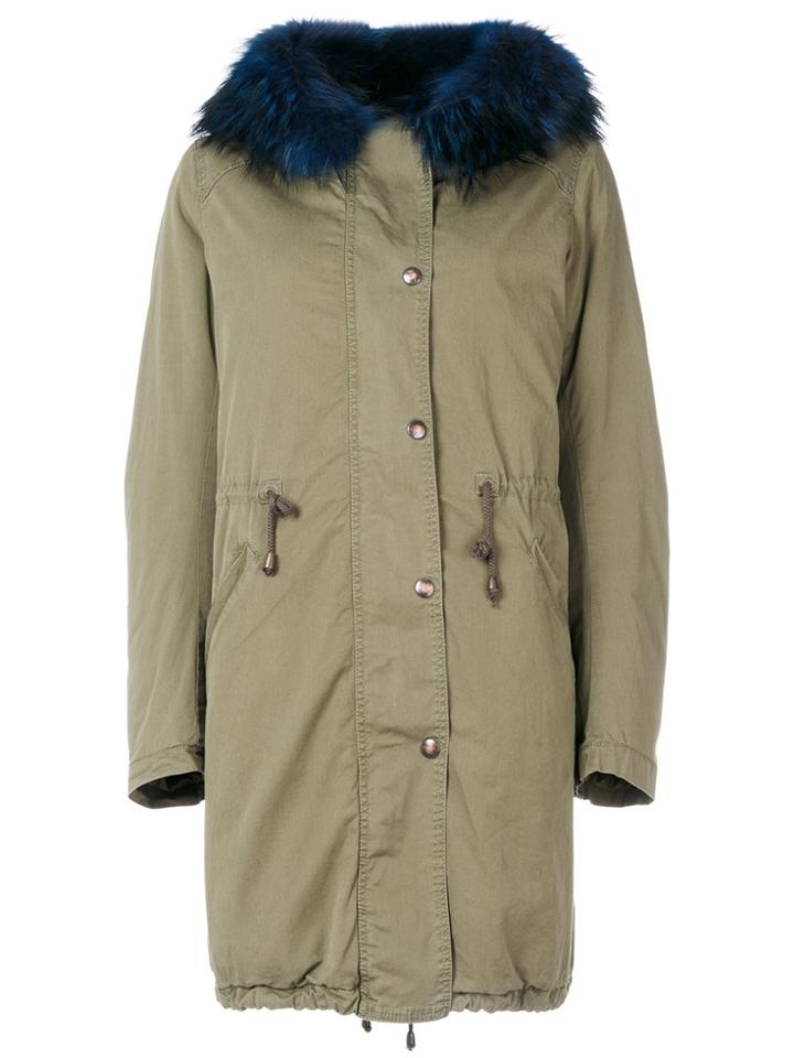 History Repeats Detachable Collar Parka Coat - Green