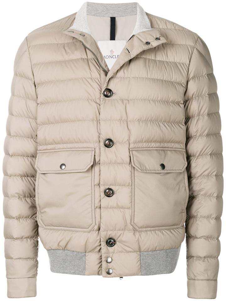 Moncler Padded Bomber Jacket - Nude & Neutrals