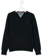 Tommy Hilfiger Junior Teen V-neck Jumper - Blue