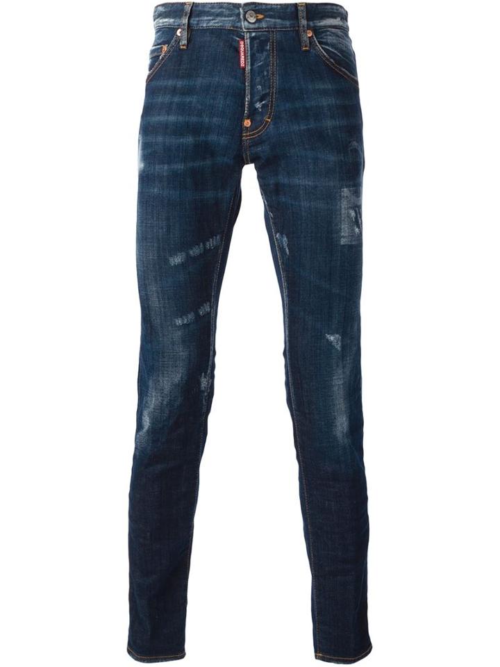 Dsquared2 Skinny Jeans, Men's, Size: 46, Blue, Cotton/spandex/elastane