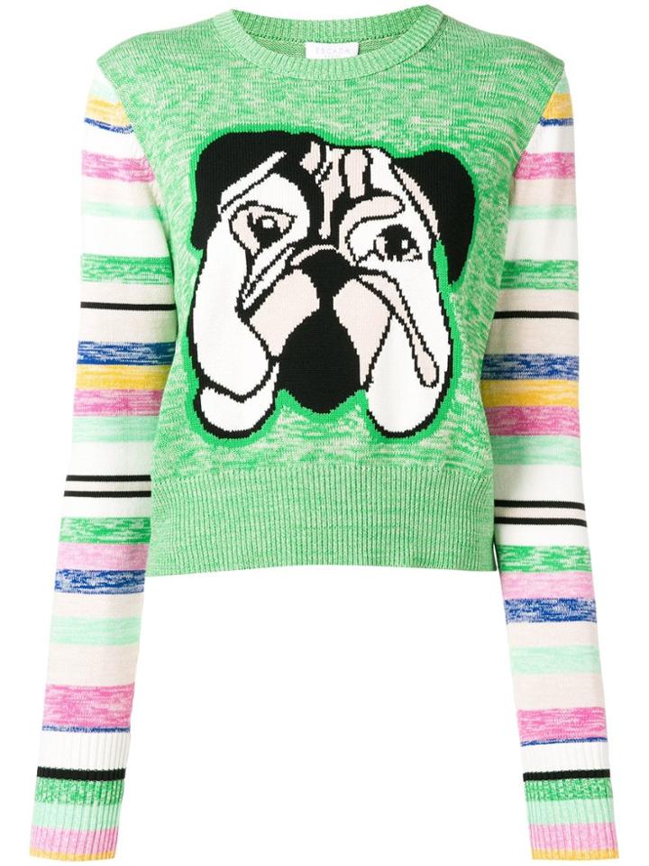 Escada Sport Intarsia Dog Sweater - Green