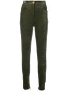 Balmain Skinny High-waisted Trousers - Green
