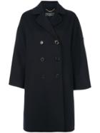 Salvatore Ferragamo - Gancio Double Breasted Coat - Women - Virgin Wool/cashmere - 38, Blue, Virgin Wool/cashmere