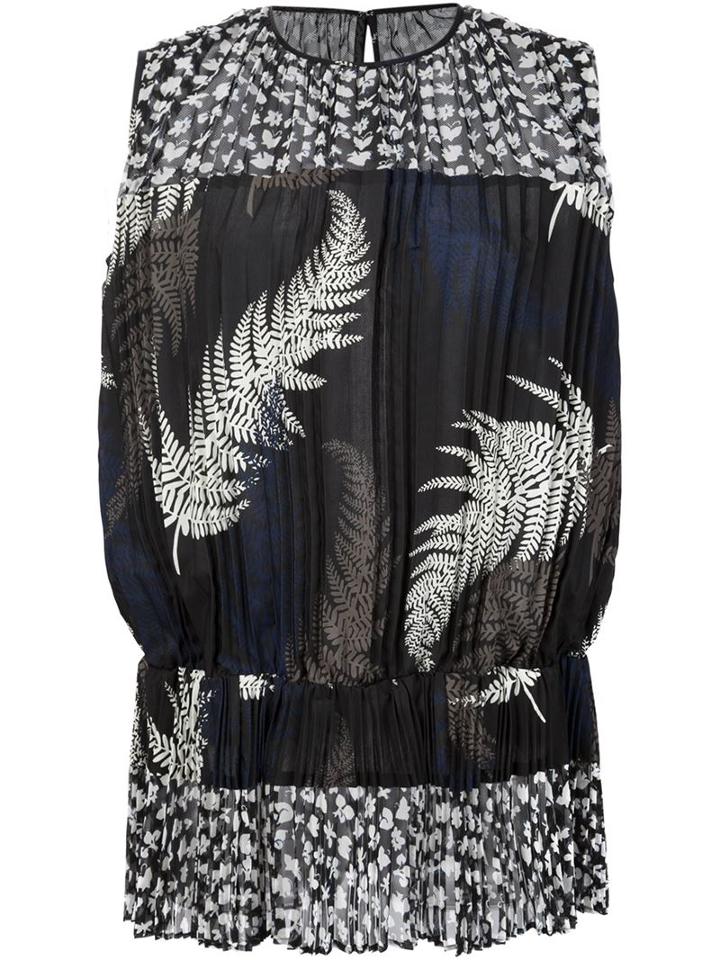 Sacai Pleated Fern Print Top
