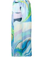 Emilio Pucci Acapulco Print Wide Leg Chiffon Trousers - Purple