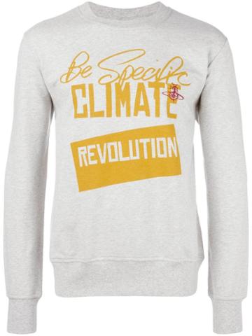 'revolution' Print T-shirt, Men's, Size: Xl, Grey, Cotton, Vivienne Westwood Man