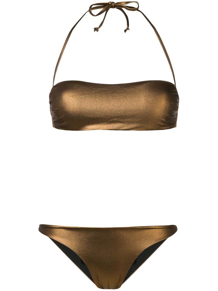 Fisico Bandeau Bikini - Metallic