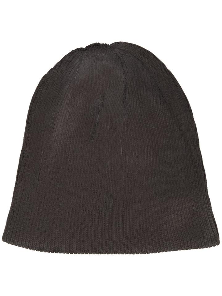 Issey Miyake Men Ribbed Knit Beanie - Black