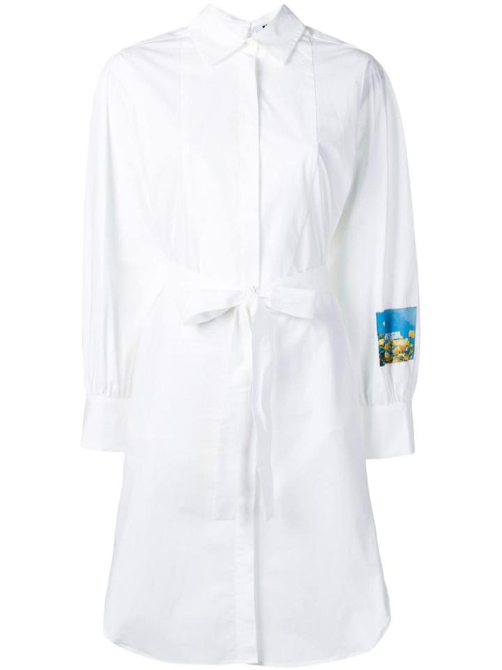 Msgm Printed Poplin Dress - White