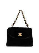 Chanel Pre-owned Velvet Diamond Quilted Tote - Black