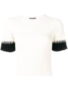 Alexander Mcqueen Contrast Sleeve T-shirt - White
