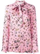 Vivetta 'cocco' Neck Tie Shirt, Women's, Size: 40, Pink/purple, Viscose