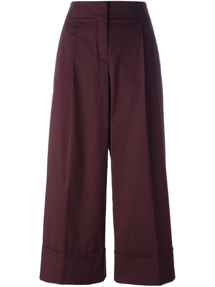 Odeeh Wide Leg Culottes, Women's, Size: 38, Red, Cotton/spandex/elastane