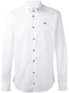 Vivienne Westwood Man Logo Embroidered Shirt, Men's, Size: 46, White, Cotton/spandex/elastane