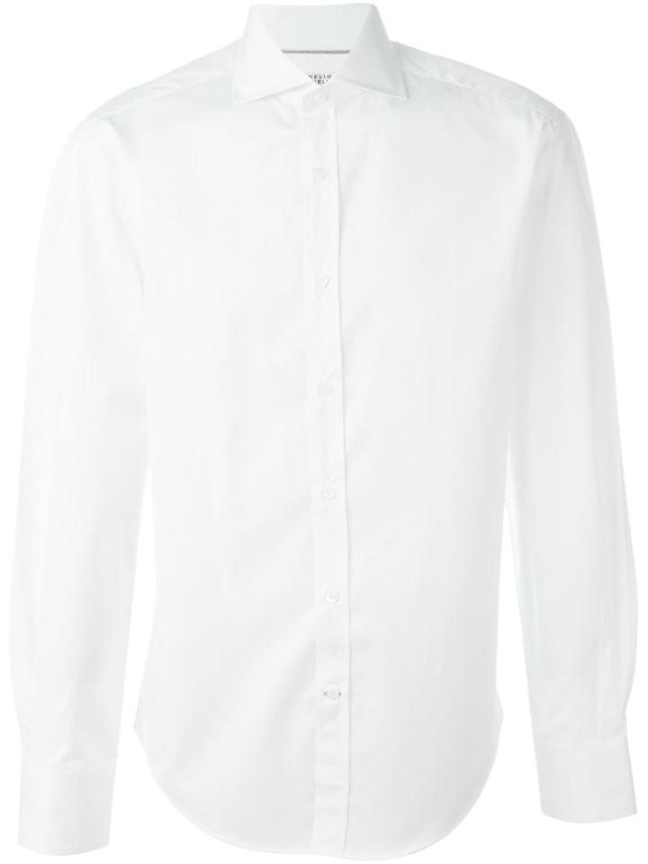 Brunello Cucinelli Classic Shirt, Men's, Size: Xl, White, Cotton