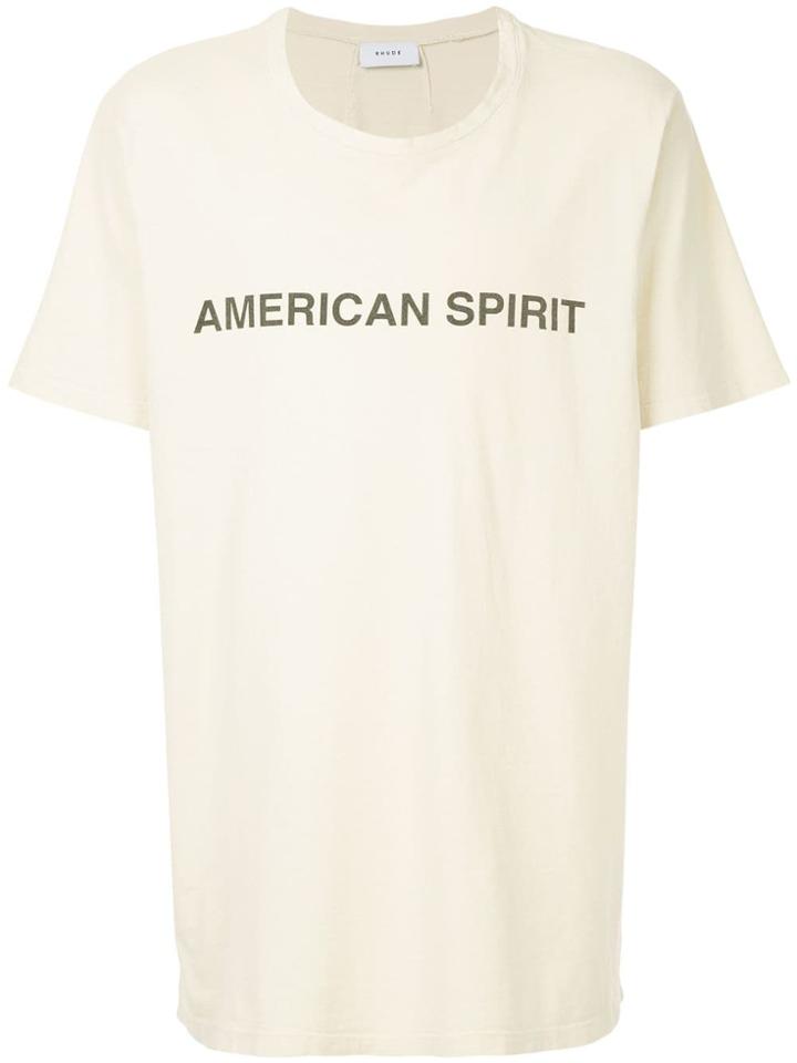 Rhude American Spirit Print Oversized T-shirt - Neutrals