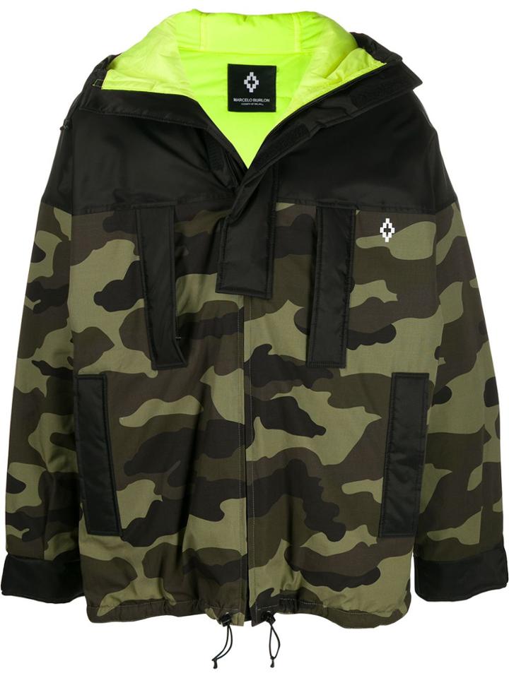 Marcelo Burlon County Of Milan Camouflage Hooded Jacket - Green