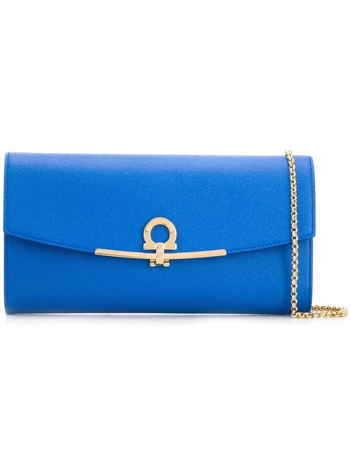 Salvatore Ferragamo Shoulder Clutch Bag - Blue