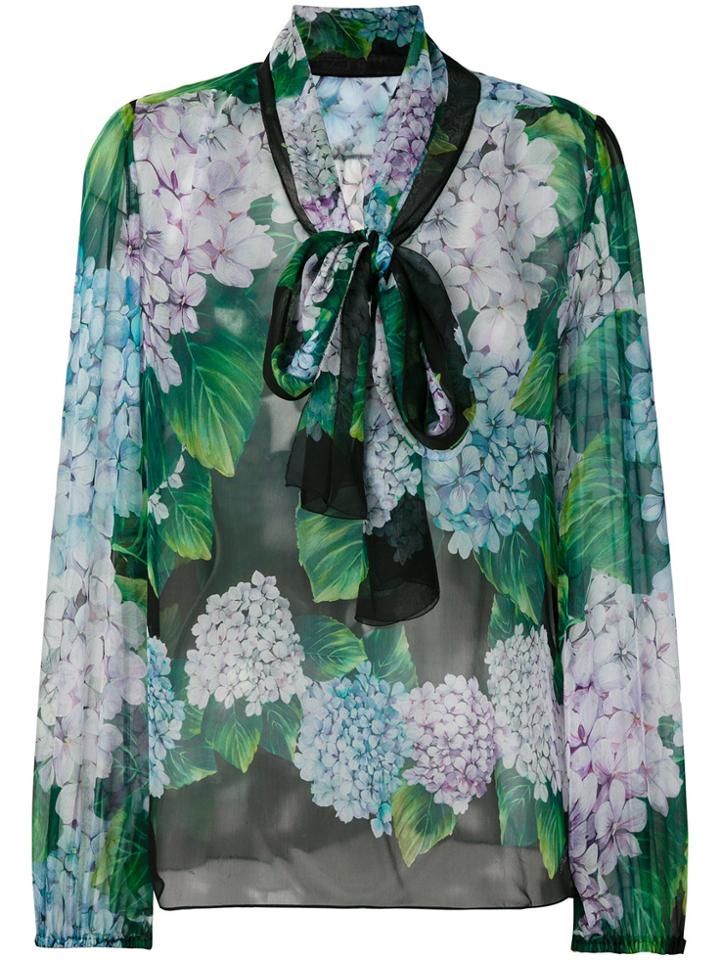 Dolce & Gabbana Floral Embroidered Blouse - Green