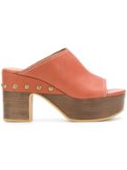 See By Chloé Platform Studded Mules - Brown