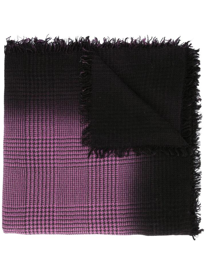 Faliero Sarti Frayed Check Scarf - Purple