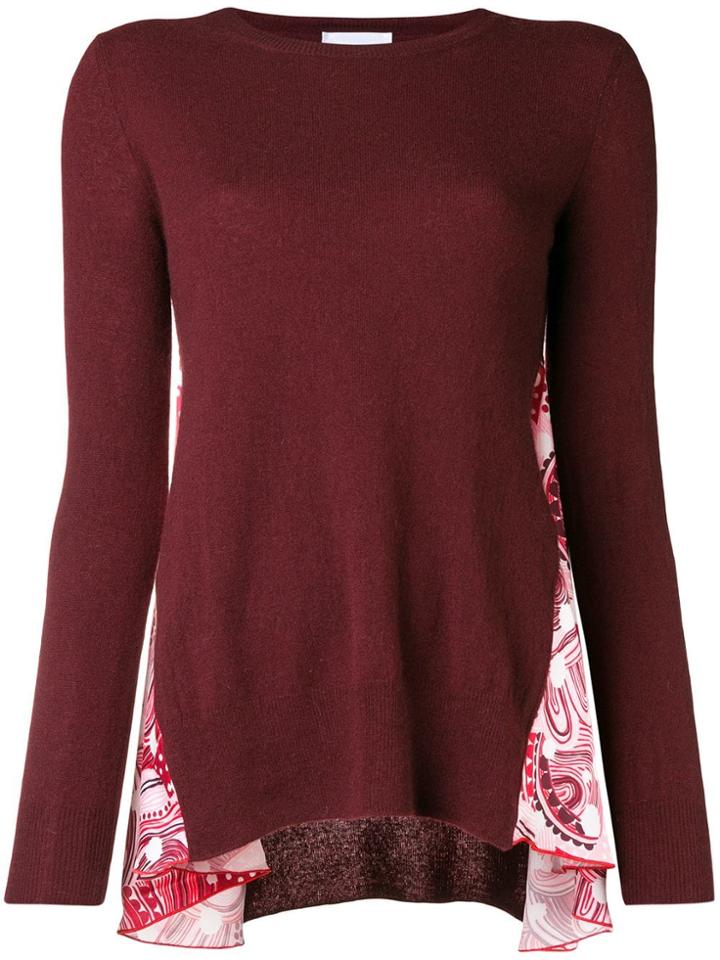 Dondup Side Printed Panel Sweater - Red