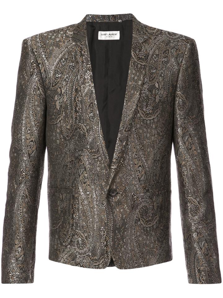 Saint Laurent Short Jacquard Dinner Jacket - Black