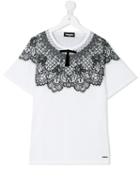 Dsquared2 Kids - Lace Detail T-shirt - Kids - Cotton - 14 Yrs, Black