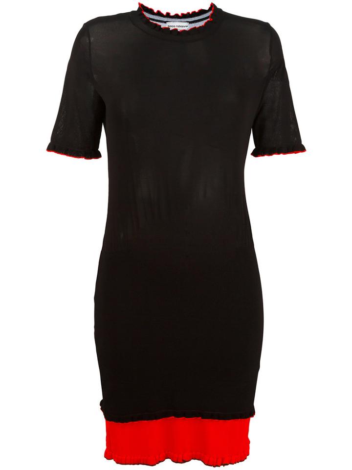 Paco Rabanne Colour Block Dress, Women's, Size: Medium, Black, Viscose/polyamide/spandex/elastane/polyester