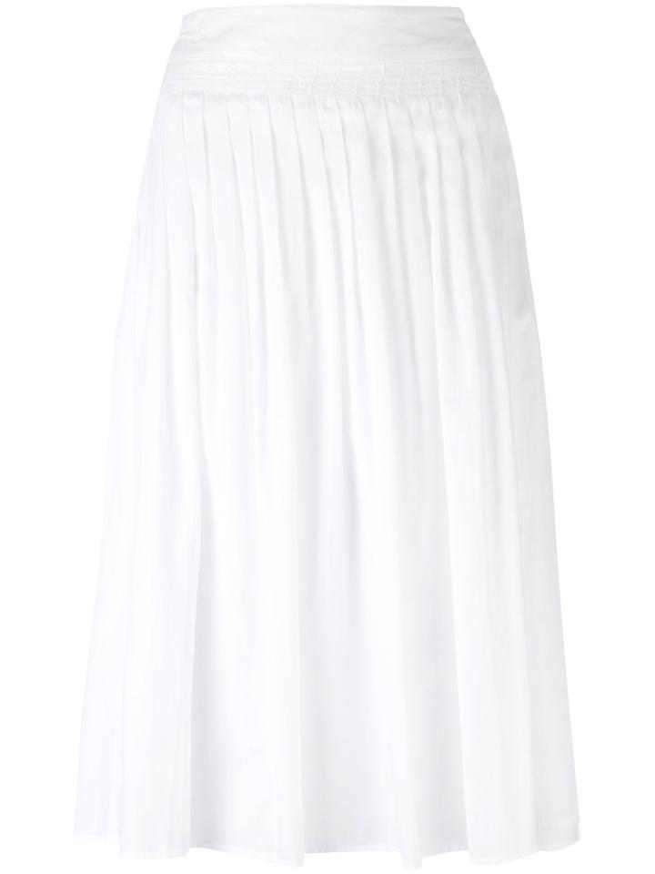 Vince - Gathered Midi Skirt - Women - Cotton - M, White, Cotton
