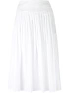 Vince - Gathered Midi Skirt - Women - Cotton - M, White, Cotton