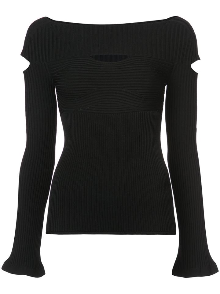 Cushnie Et Ochs Cut-out Detail Ribbed Top - Black