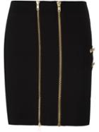 Pierre Balmain Metallic Detailing Straight Skirt, Women's, Size: 38, Black, Nylon/spandex/elastane/rayon