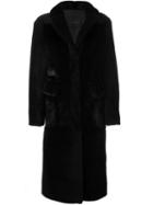 Blancha Single Breasted Coat, Women's, Size: 46, Black, Viscose/mink Fur/sheep Skin/shearling