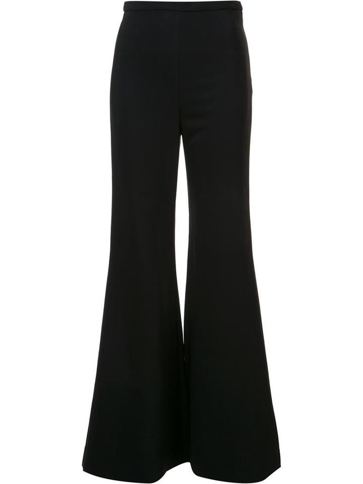 Rosetta Getty Tailored Flared Trousers, Women's, Size: 8, Black, Silk/viscose/spandex/elastane