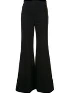 Rosetta Getty Tailored Flared Trousers, Women's, Size: 8, Black, Silk/viscose/spandex/elastane