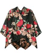 Ermanno Gallamini Floral Print Kimono Jacket - Black