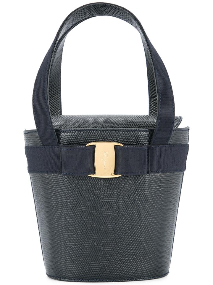 Salvatore Ferragamo Vintage Vara Bow Tote Bag - Blue