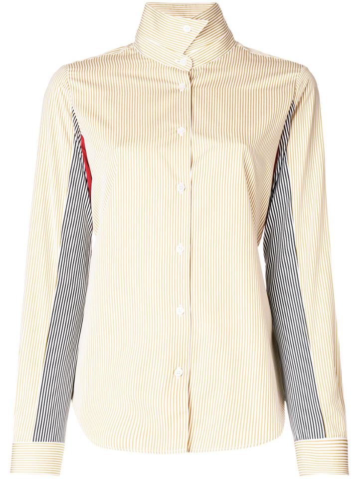 Aalto Stripe Colour-block Fitted Shirt - Yellow & Orange