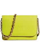 Burberry Embossed Chain Wallet - Yellow & Orange