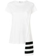 Y-3 Stripe Asymmetric Hem T-shirt - White