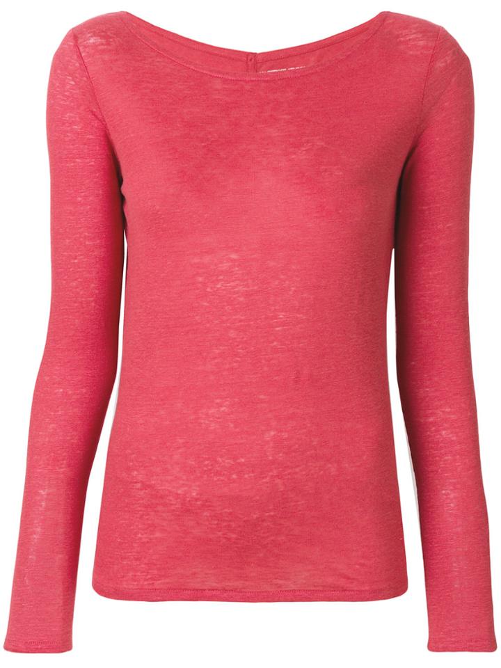 Majestic Filatures Boat Neck T-shirt - Pink & Purple