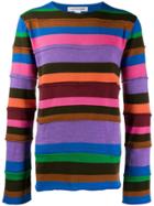 Comme Des Garçons Shirt Striped Panel Jumper - Purple