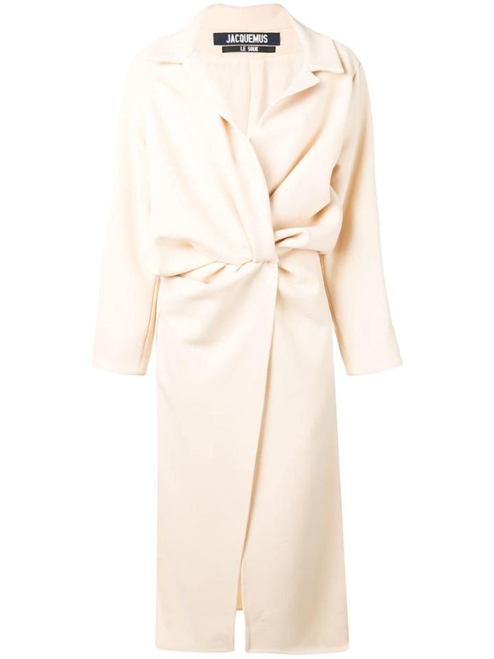 Jacquemus Gathered Waist Coat - Neutrals